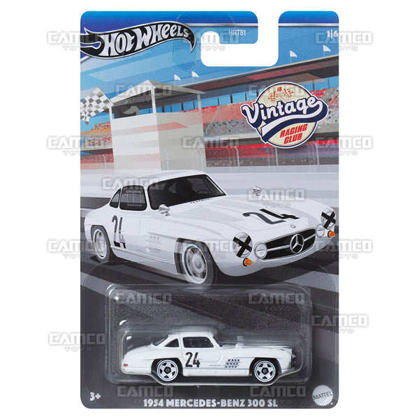 1954 Mercedes-Benz 300 SL 1/6 white - 2024 Hot Wheels Vintage Racing Club Case A Assortment 1:64 Diecast HRT81-956A by Mattel.