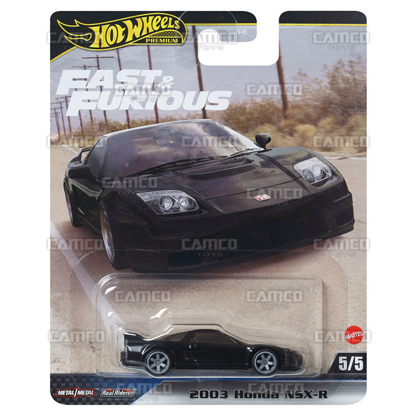 2003 Honda NSX-R 5/5 black - 2024 Hot Wheels Premium Fast & Furious Case E Assortment 1:64 Diecast with Real Riders HNW46-956E by Mattel.