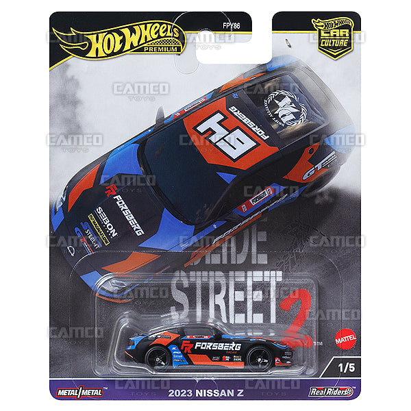 2023 Nissan Z 1/5 black - HKC86 - 2024 Hot Wheels Premium Car Culture Slide Street 2 - Case H - 1:64 Diecast Assortment Metal/Metal with Real Riders FPY86-959H by Mattel.