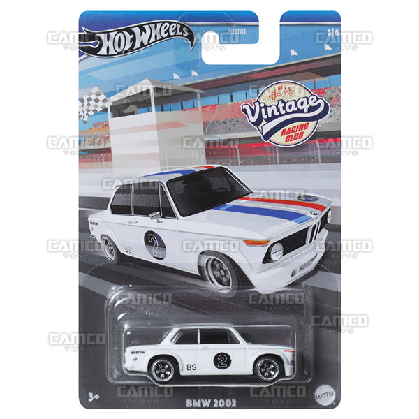 BMW 2002 3/3 white - 2024 Hot Wheels Vintage Racing Club Case A Assortment 1:64 Diecast HRT81-956A by Mattel.