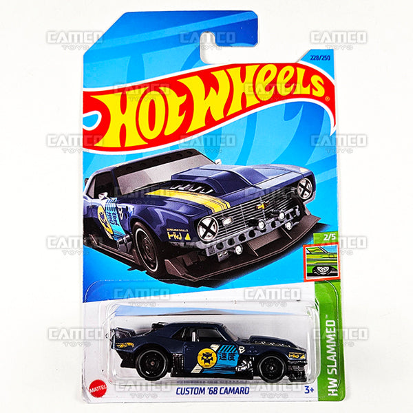 CUSTOM 68 CAMARO #228 blue HKG68 - HW Slammed 2/5 - 2023 Hot Wheels Basic Mainline HW 1:64 DieCast Case Assortment C4982 by Mattel.