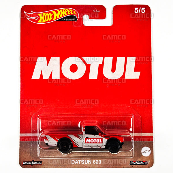 Datsun 620 #5 (Motul) HKC99 - 2023 Hot Wheels Pop Culture VINTAGE OIL Case U 1:64 Premium Diecast Assortment DLB45-979U by Mattel.