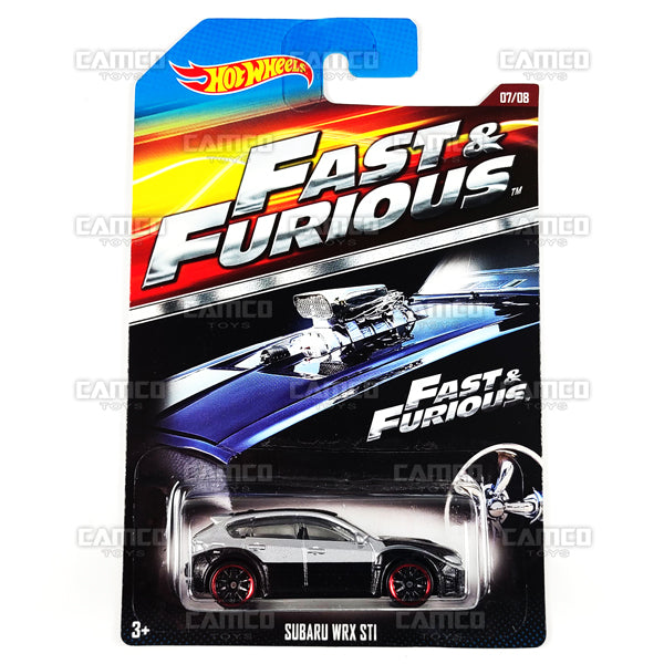 Subaru WRX STI 07/08 silver - Fast &amp; Furious - CJL37 - 2015 Hot Wheels Basic Mainline Fast &amp; Furious (Walmart Exclusive) 1:64 diecast Case Assortment CKJ49 by Mattel. UPC: 887961115376