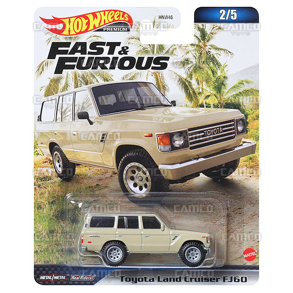 Toyota Land Cruiser FJ60 2/5 - 2023 Hot Wheels Premium Fast & Furious B Case Assortment 1:64 Diecast with Real Riders HNW46-956B by Mattel.