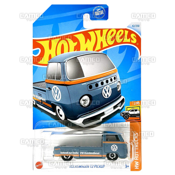 Volkswagen T2 Pickup 42/250 blue (HTC28) - HW Hot Trucks - 2024 Hot Wheels Basic Mainline 1 64 DieCast Case Assortment L2593 by Mattel. UPC 194735103164