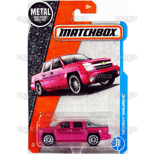02 CHEVY AVALANCHE #24 pink - 2017 Matchbox Basic L Case Assortment 30782 by Mattel.