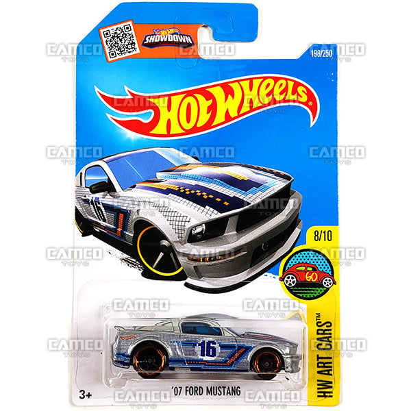 07 Ford Mustang #198 silver - 2016 Hot Wheels Basic Mainline Assortment C4982 by Mattel.