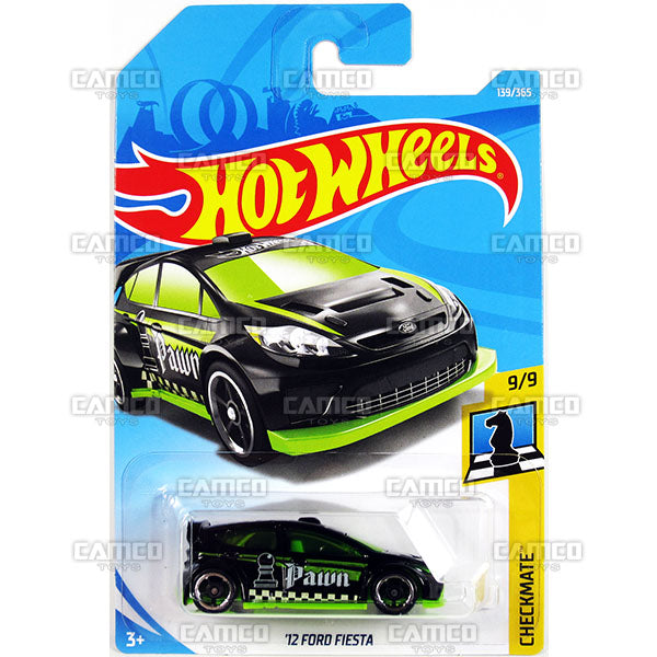 12 Ford Fiesta #139 black/green PAWN - 2018 Hot Wheels Basic Mainline F Case Assortment C4982 by Mattel.