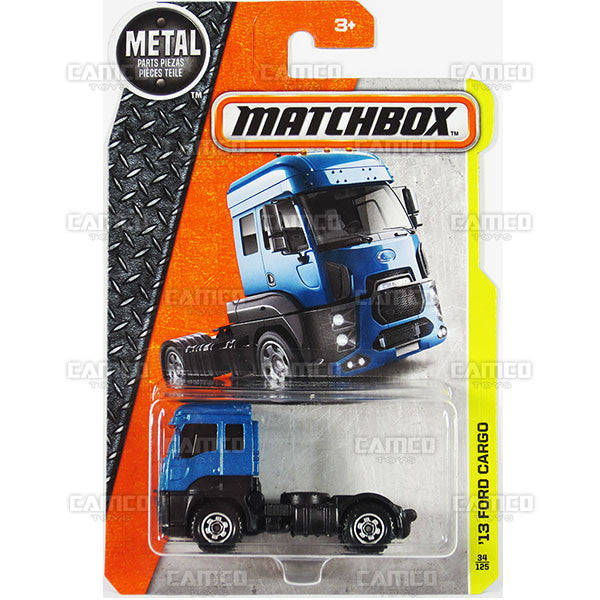 13 Ford Cargo #34 blue - from 2016 Matchbox Basic Case Assortment 30782 by Mattel.