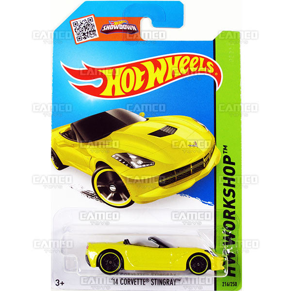 14 Corvette Stingray Convertible #216 yellow (HW Workshop) - 2015 Hot Wheels Basic Mainline C4982