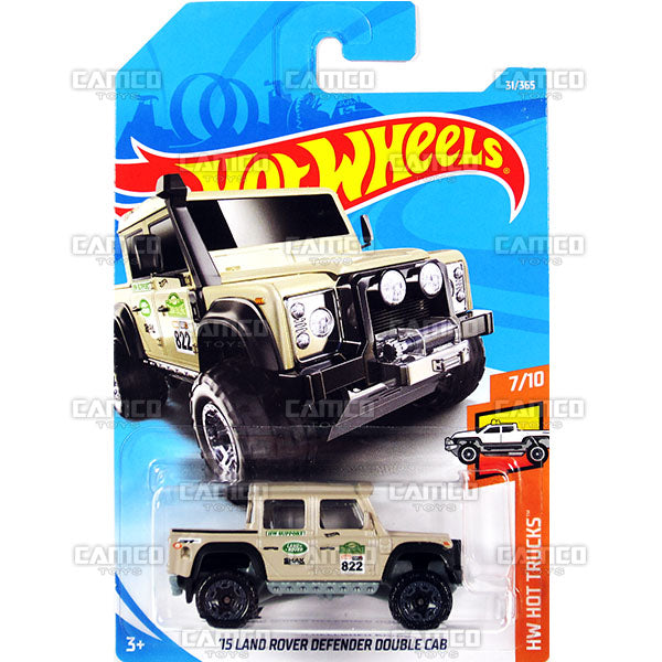 15 Land Rover Defender Double Cab #31 Tan (HW Hot Trucks) - 2018 Hot Wheels Basic Mainline B Case Assortment C4982 by Mattel.