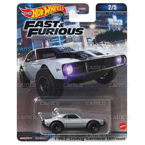 1967 Chevy Camaro Offroad #2 silver Z28 - 2023 Hot Wheels 1:64 Premium Fast &amp; Furious A Case Assortment HNW46-956A by Mattel.