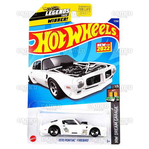 1970 Pontiac Firebird #1 white LEGENDS TOUR HW Dream Garage - 2022 Hot Wheels Basic Mainline Assortment L2593 by Mattel