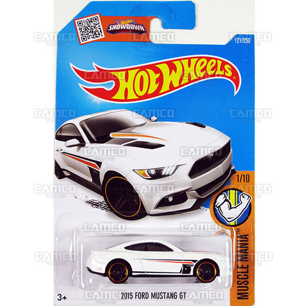 2015 Ford Mustang GT #121 White - 2016 Hot Wheels Basic Mainline G Case WorldWide Assortment C4982