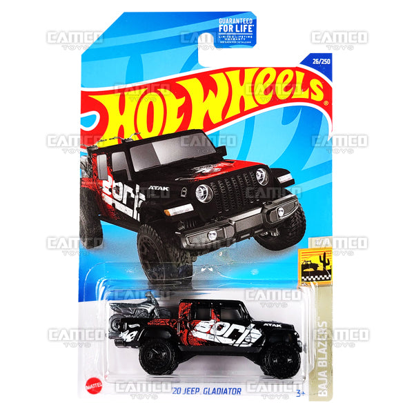 20 Jeep Gladiator #26 black Borla Baja Blazers - 2022 Hot Wheels Basic Mainline Assortment L2593 by Mattel