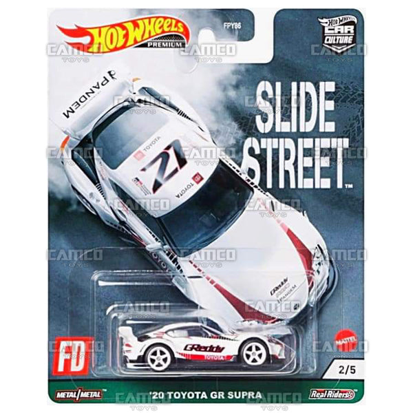 20 Toyota GR Supra - 2021 Hot Wheels Car Culture SLIDE STREET Case E Assortment FPY86-957E by Mattel