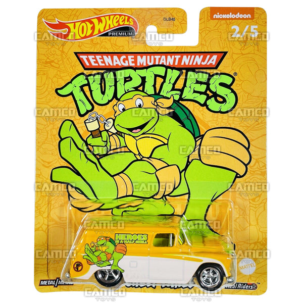 55 Chevy Panel (Michelangelo) - 2022 Hot Wheels Pop Culture Teenage Mutant Ninja Turtles TMNT Case N Assortment DLB45-946N by Mattel
