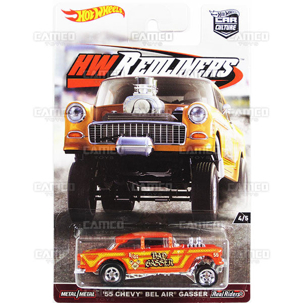55 Chevy Bel Air Gasser (DWH84) orange - 2017 Hot Wheels Car Culture G Case HW REDLINERS 1:64 Die-cast Assortment DJF77-956G by Mattel.