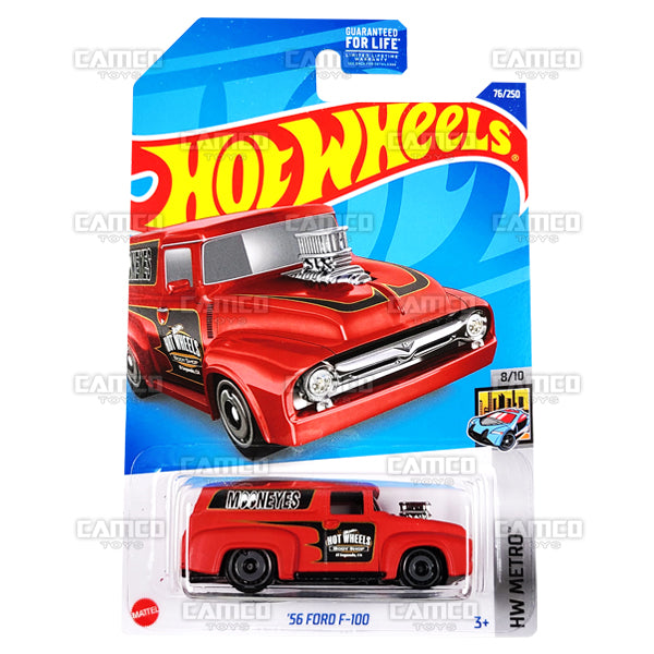 56 Ford F-100 #76 red Mooneyes HW Metro - 2022 Hot Wheels Basic Mainline Assortment L2593 by Mattel