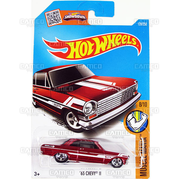 63 Chevy II #128 Red - 2016 Hot Wheels Basic Mainline G Case WorldWide Assortment C4982