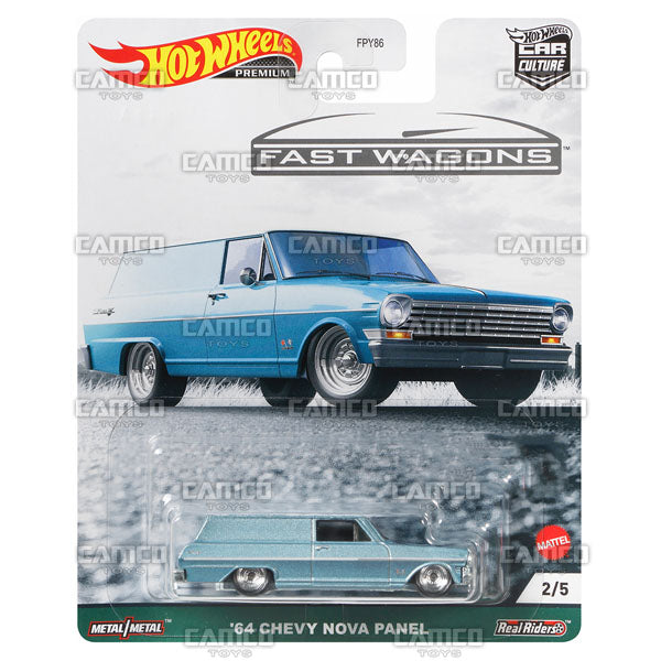 64 Chevy Nova Panel - 2021 Hot Wheels Car Culture Fast Wagons Case B Assortment FPY86-957B by Mattel
