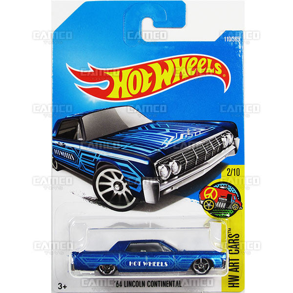 64 Lincoln Continental #110 blue (HW Art Cars) - from 2017 Hot Wheels basic mainline E case Worldwide assortment C4982 by Mattel.