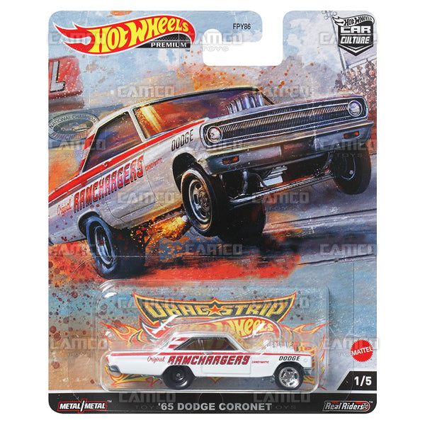 65 Dodge Coronet #1 Ramchargers HCK24 - 2022 Hot Wheels Premium 1:64 Car Culture Drag Strip R Case Assortment FPY86-957R by Mattel.