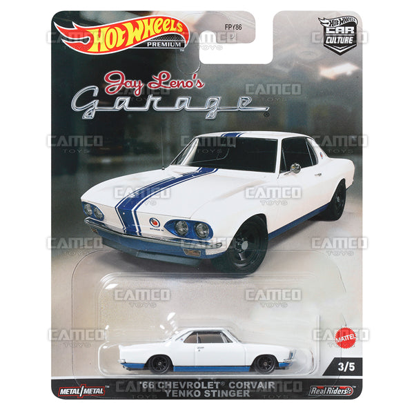 66 Chevrolet Corvair Yenko Stinger #3 white - 2022 Hot Wheels Premium Car Culture Jay Leno's Garage Case N Assortment FPY86-957N by Mattel.