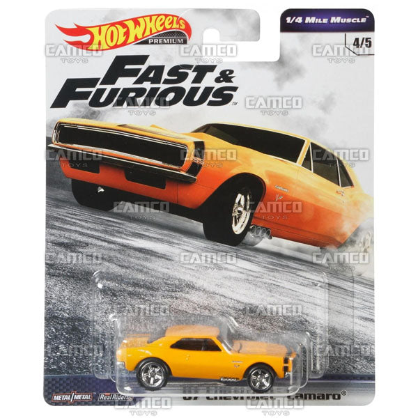 67 Chevrolet Camaro (1/4 Mile Muscle) - 2019 Hot Wheels Premium FAST &amp; FURIOUS C Case Assortment GBW75-956C by Mattel.