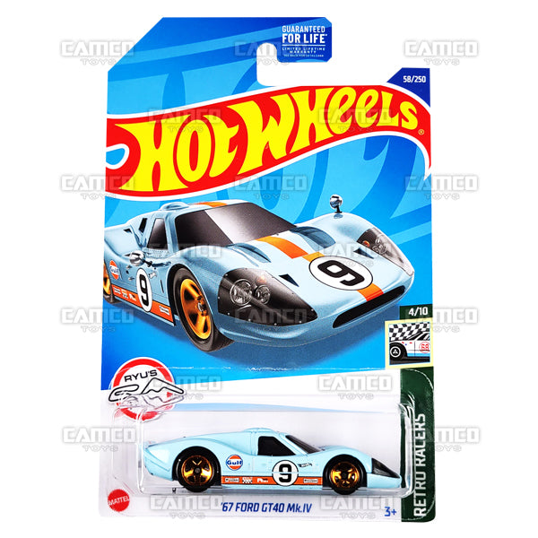 67 Ford GT40 Mk.IV #58 light blue Gulf Retro Racers - 2022 Hot Wheels Basic Mainline Assortment L2593 by Mattel