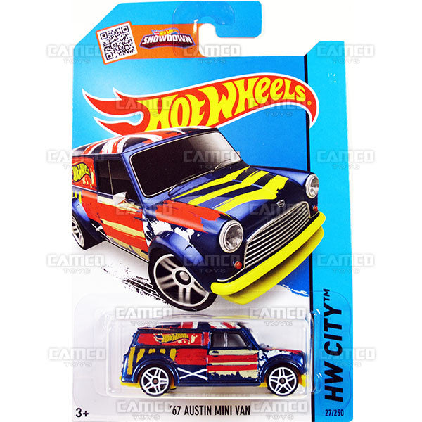 67 Austin Mini Van #27 blue (HW City) - 2015 Hot Wheels Basic Mainline C4982