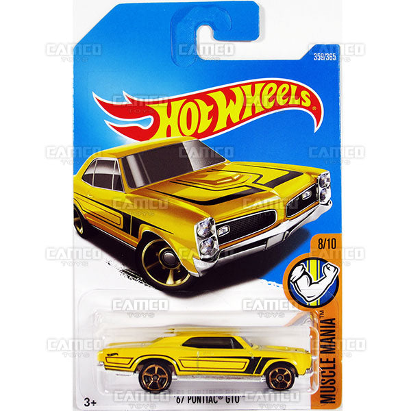 67 Pontiac GTO #359 yellow (Muscle Mania) - 2017 Hot Wheels Basic Mainline Q Case assortment C4982  by Mattel.