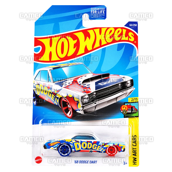 68 Dodge Dart #63 white HW Art Cars - 2022 Hot Wheels Basic Mainline Assortment L2593 by Mattel