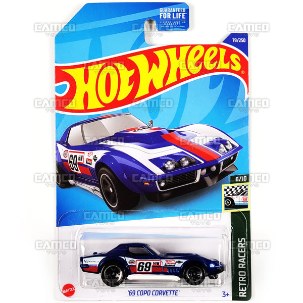 69 Copo Corvette #79 blue Retro Racers - 2022 Hot Wheels Basic Mainline Assortment Case L2593 by Mattel.