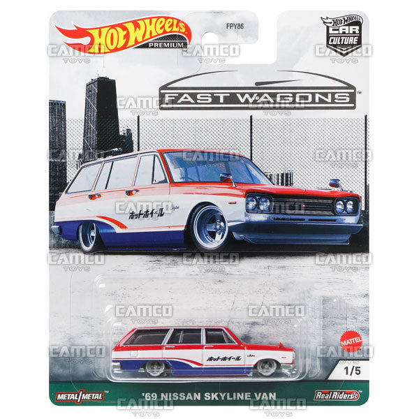 69 Nissan Skyline Van - 2021 Hot Wheels Car Culture Fast Wagons Case B Assortment FPY86-957B by Mattel