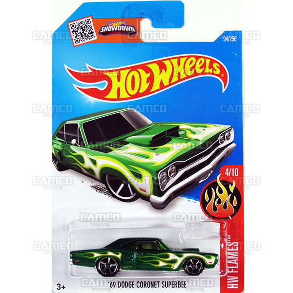 69 Dodge Coronet Superbee (HW Flames) - from 2016 Hot Wheels Basic Case Worldwide Assortment C4982 by Mattel.