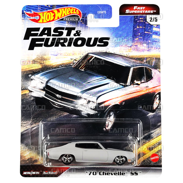 70 Chevelle SS #2 gray - 2021 Hot Wheels Premium Fast & Furious FAST SUPERSTARS Case M Assortment GBW75-956M by Mattel.
