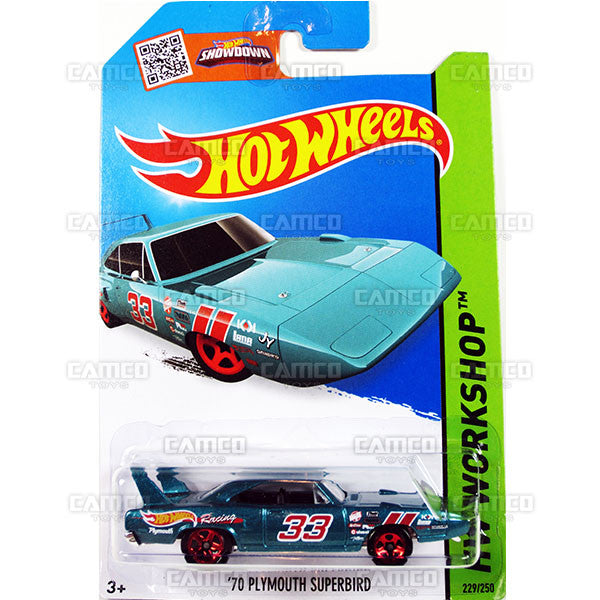 70 Plymouth Superbird #229 teal (HW Workshop) - 2015 Hot Wheels Basic Mainline C4982