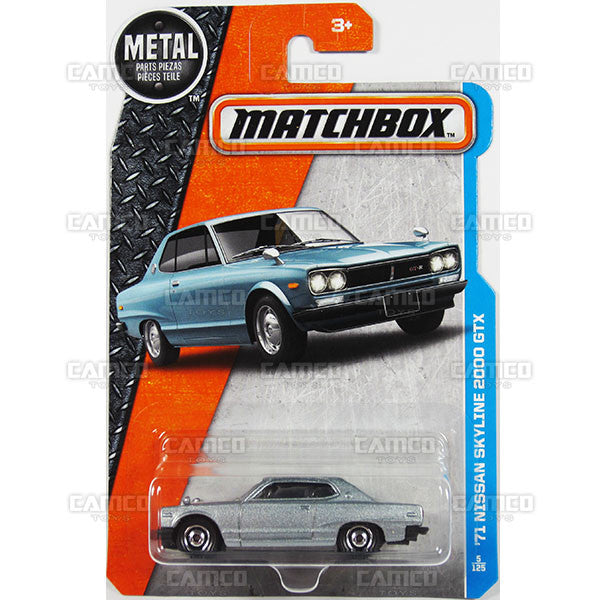 71 Nissan Skyline 2000 GTX #5 grey - from 2016 Matchbox Basic Case Assortment 30782 by Mattel.