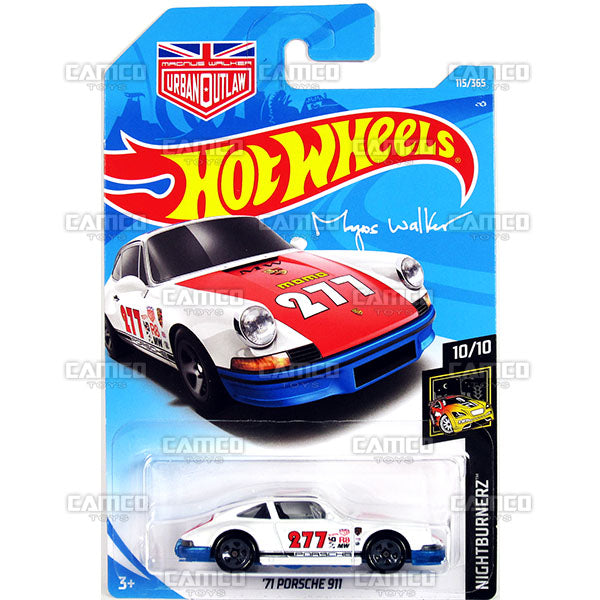 71 Porsche 911 #115 white Magnus Walker - 2018 Hot Wheels Basic Mainline E Case Assortment C4982 by Mattel.