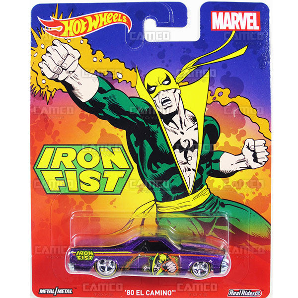 80 EL CAMINO (Iron Fist) - from 2016 Hot Wheels Pop Culture C Case (MARVEL) Assortment DLB45-956C by Mattel.
