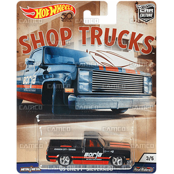83 Chevy Silverado - 2018 Hot Wheels Car Culture D Case SHOP TRUCKS Assortment FPY86-956D
