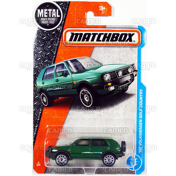 90 Volkswagen Golf Country #4 green - from 2017 Matchbox Basic J Case Assortment 30782 by Mattel.