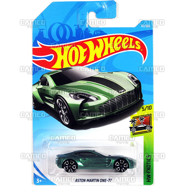 Aston Martin One-77 #117 green - 2018 Hot Wheels Basic Mainline E Case Assortment C4982 by Mattel.