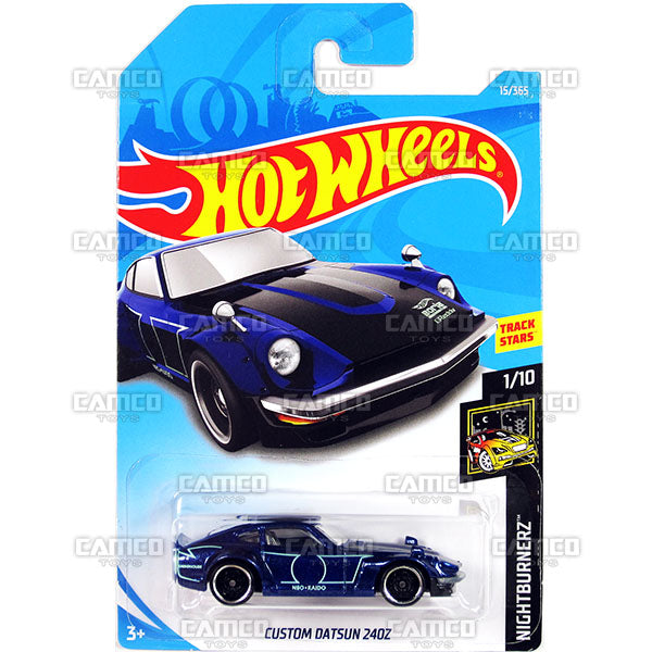 CUSTOM DATSUN 240z #15 blue (NightBurnerz) - 2018 Hot Wheels Basic Mainline A Case Assortment C4982 by Mattel.