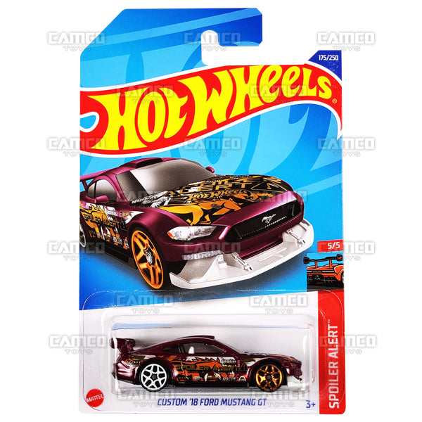 Custom 18 Ford Mustang GT #175 - Spoiler Alert - 2022 Hot Wheels Basic Mainline 1:64 Case Assortment C4982 by Mattel.