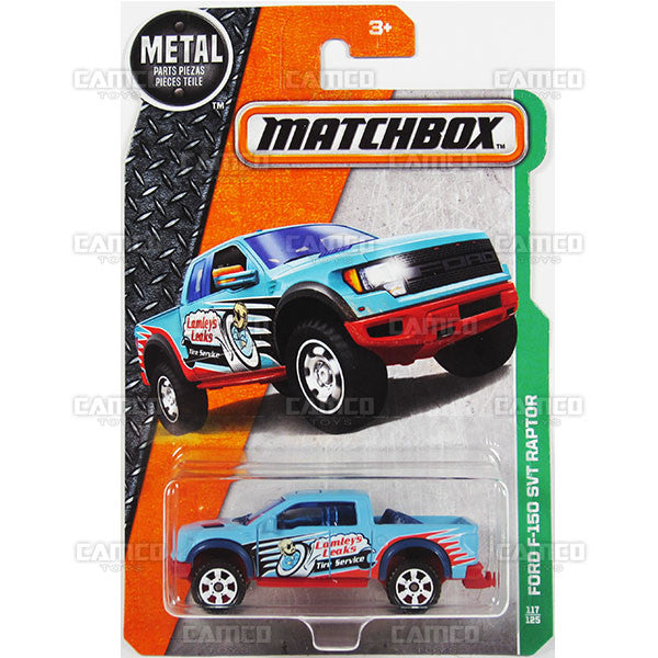 Ford F-150 SVT Raptor #117 Lamleys Leaks - from 2016 Matchbox Basic Case Assortment 30782 by Mattel.