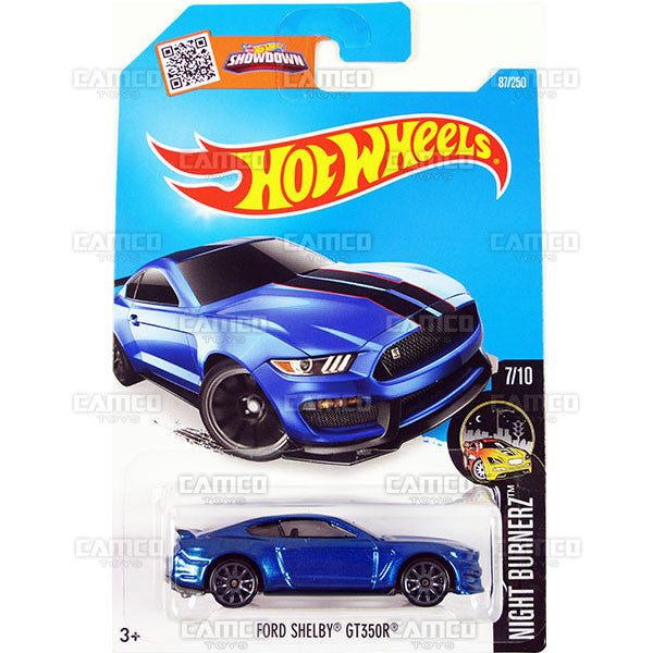 Ford Shelby GT350R #87 blue - 2016 Hot Wheels Basic Mainline Case WorldWide Assortment C4982