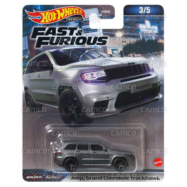 Jeep Grand Cherokee Trackhawk #3 gray - 2023 Hot Wheels Premium Fast &amp; Furious A Case Assortment HNW46-956A by Mattel.