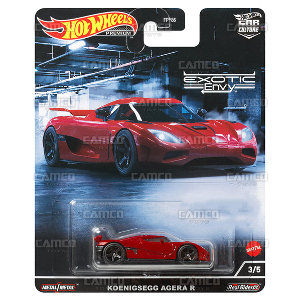 Koenigsegg Agera R #3 red - 2022 Hot Wheels Premium Car Culture Exotic Envy Case M Assortment FPY86-957M by Mattel.